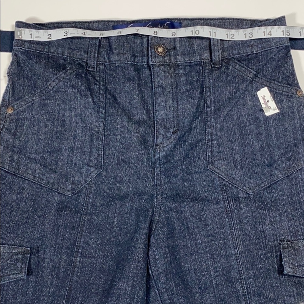 Gloria Vanderbilt SZ 8 Belted Blue Denim Jeans Capri New. D22 - Picture 11 of 12